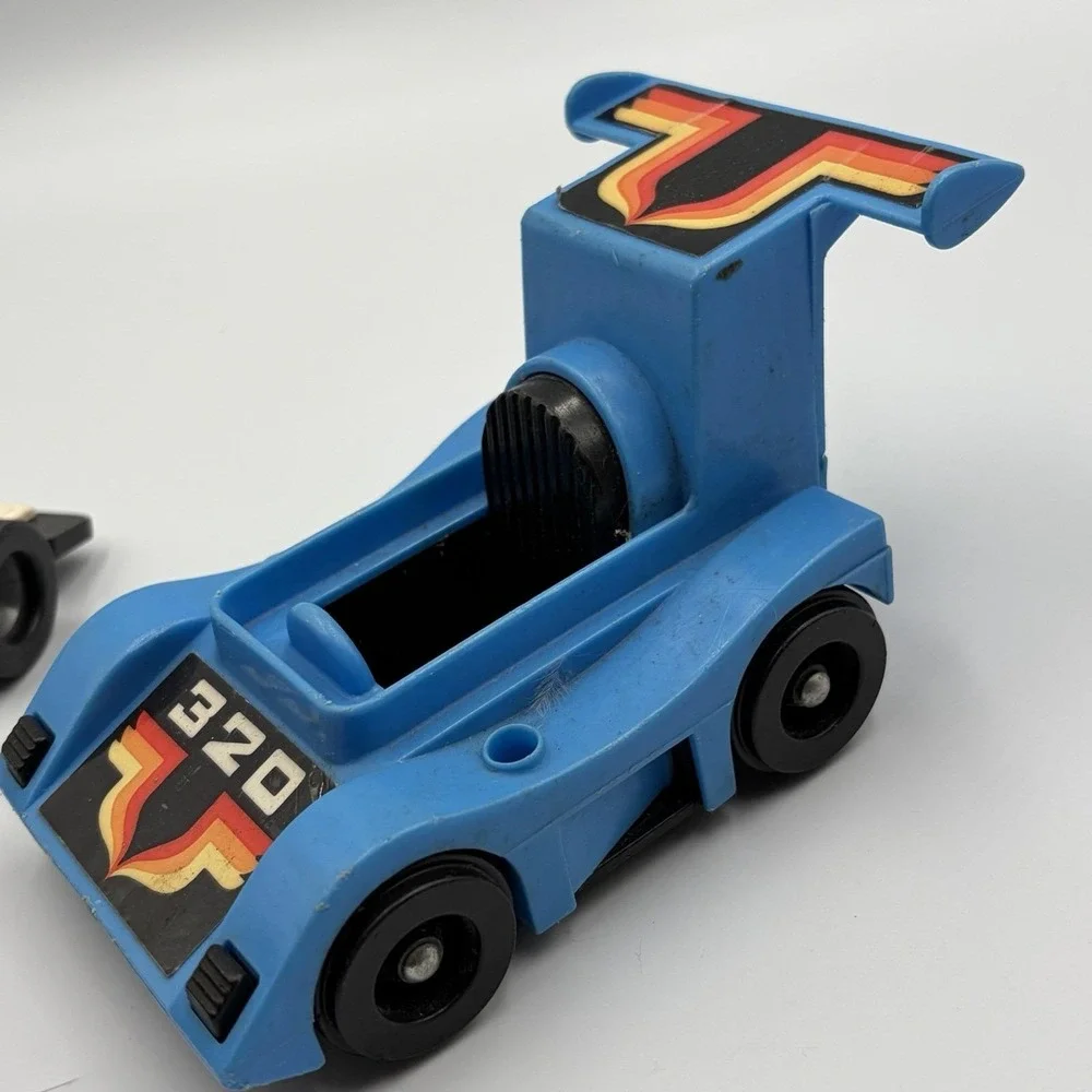 Fisher Price Adventure People Formula One Race Cars ‎ 3 Cars Red White Blue VTG